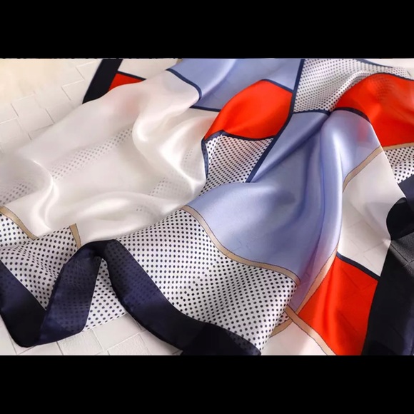 SILK SCARF LUXURY STYLE STOLES WOMEN HEADBAND - Picture 6 of 8